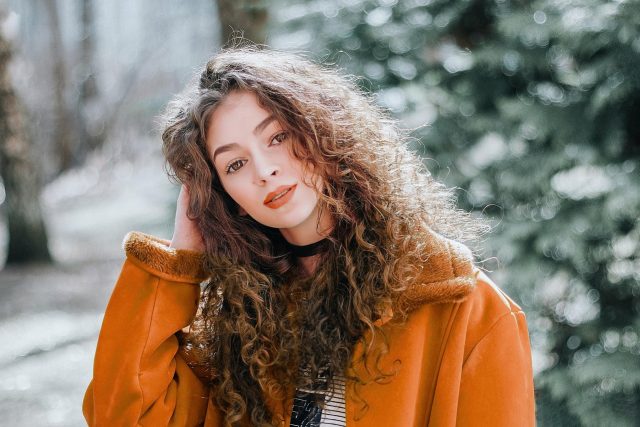 woman, female, girl, portrait, model, young woman, curly hair, fashion, style, outfit, beauty shot, female model, modeling, pose, posing