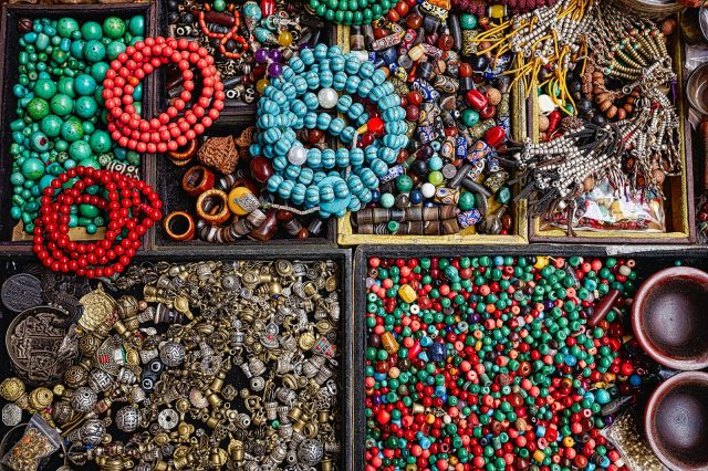 assorted beads in boxes lot