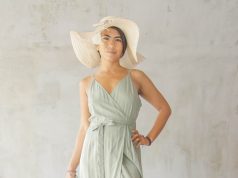 Reimagining Wardrobes: The Art of Turning Dresses Into Skirts woman in green spaghetti strap dress